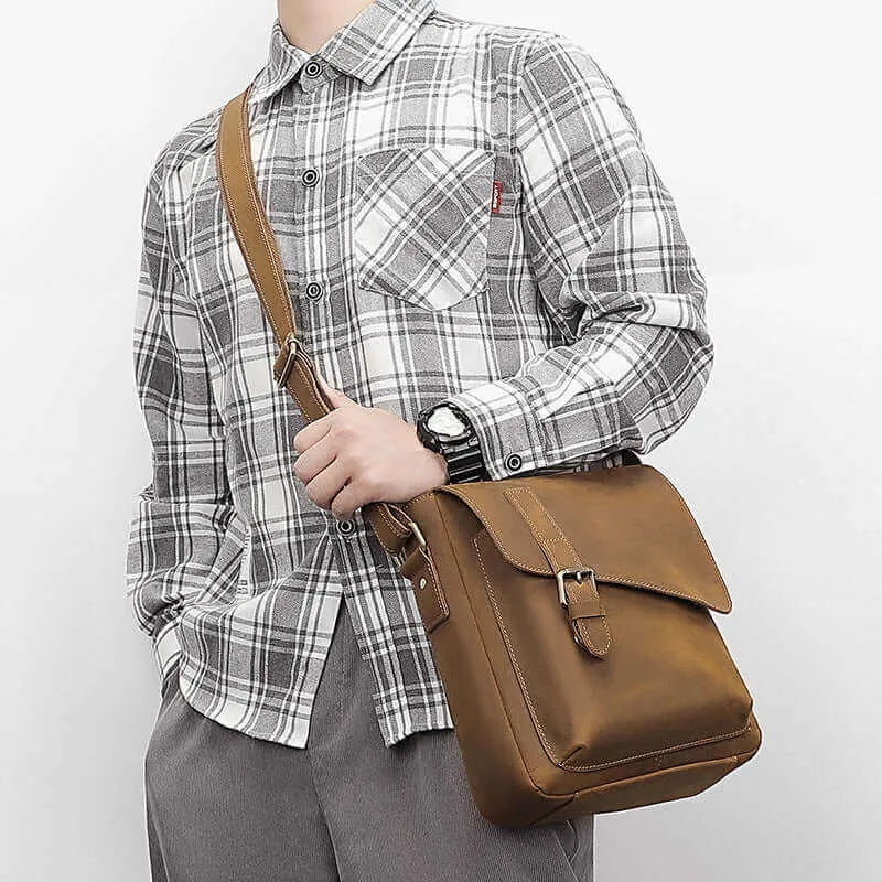 Genuine Leather Shoulder & Crossbody Bag – Versatile for Men