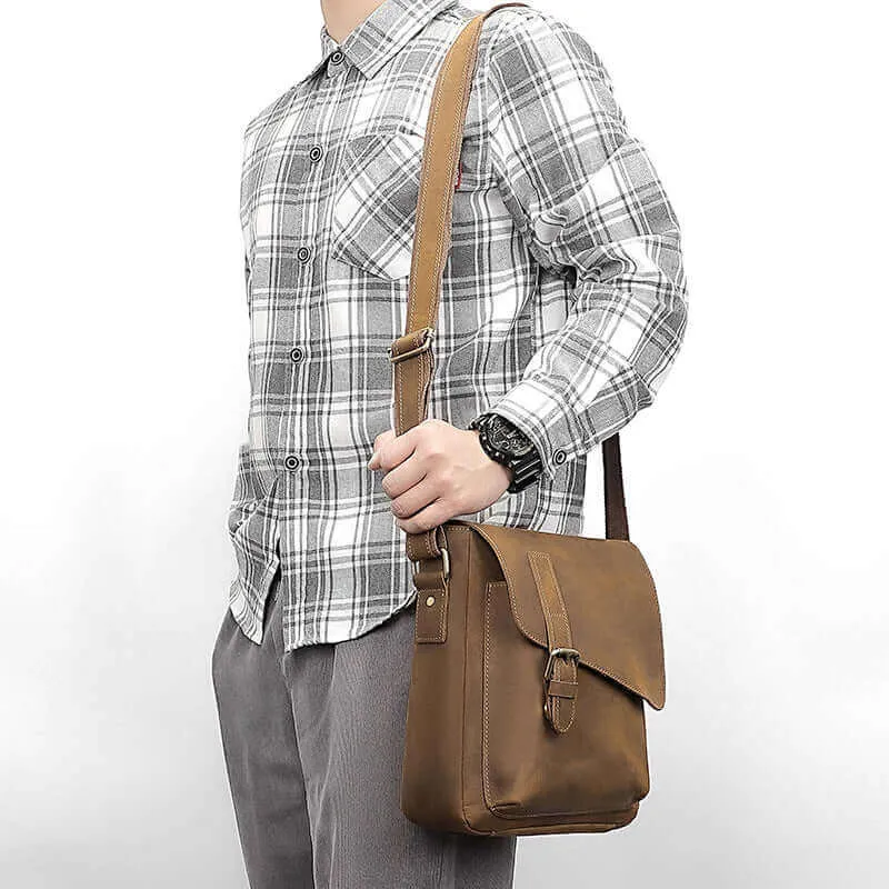 Genuine Leather Shoulder & Crossbody Bag – Versatile for Men