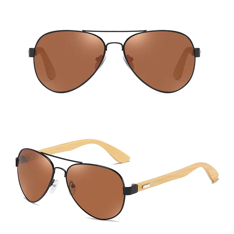 GM Wood Sunglasses - Pilot Brown