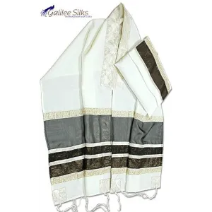 Gray Decorated Tallit, Bar Mitzvah Tallit, Wedding Tallit, Custom Tallit from Israel