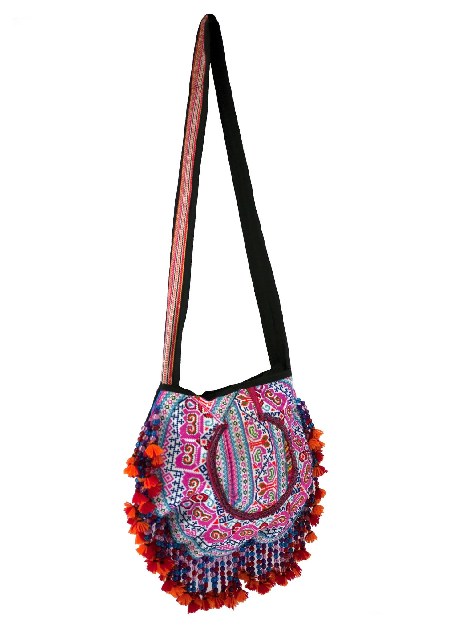 Handmade Hill Tribe Bags with bead work (NC-Crossed body- One Side- embroidery)