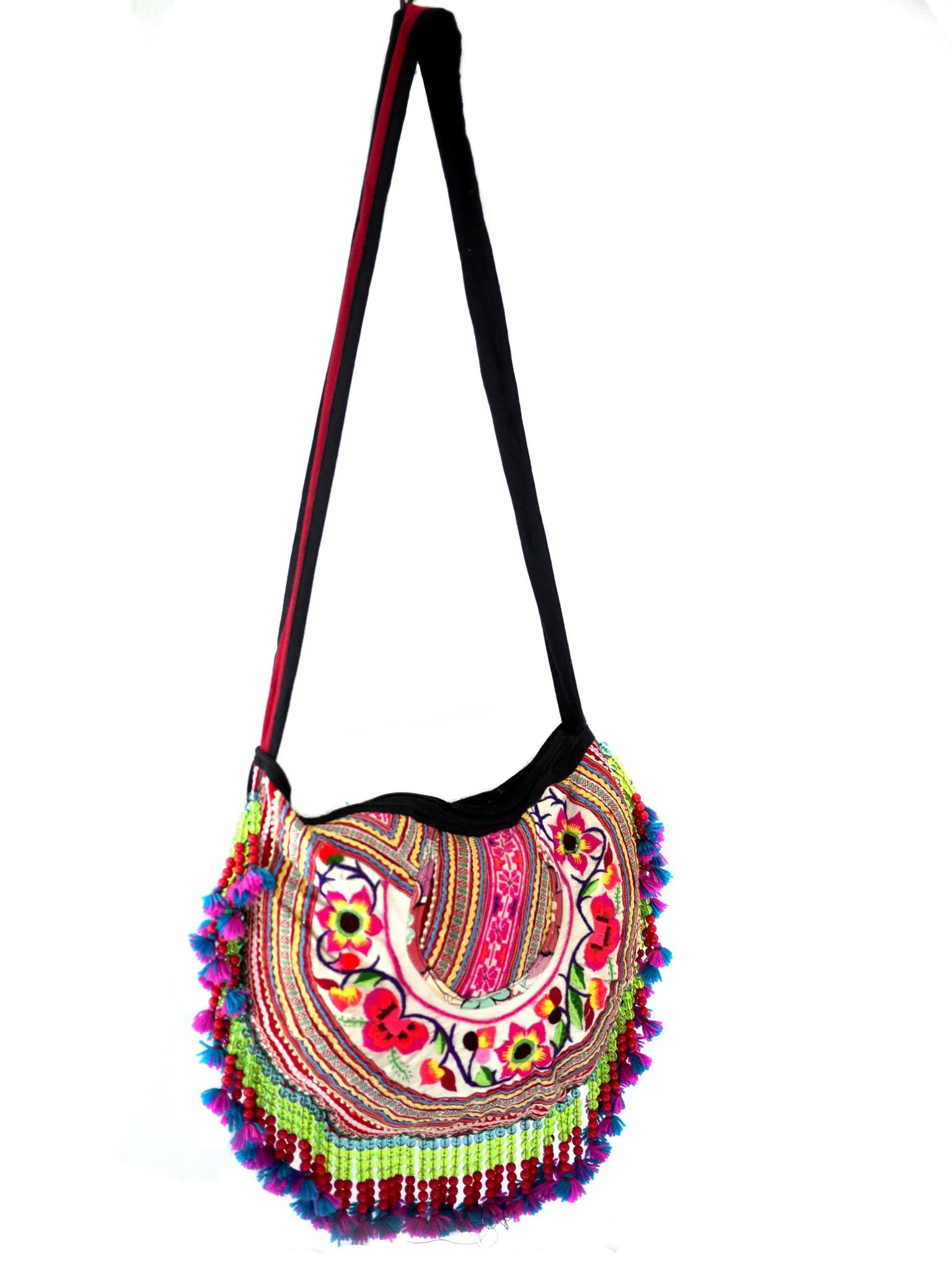 Handmade Hill Tribe Bags with bead work (NC-Crossed body- One Side- embroidery)