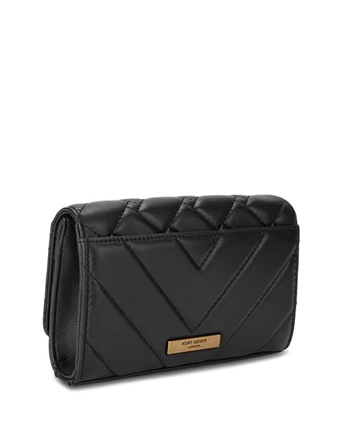 Kensington KURT GEIGER LONDON Extra Mini Quilted Leather Clutch Black