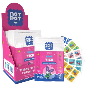 Kids Tick Repellent Stickers- 10 individual resale packets in Retail Display Box