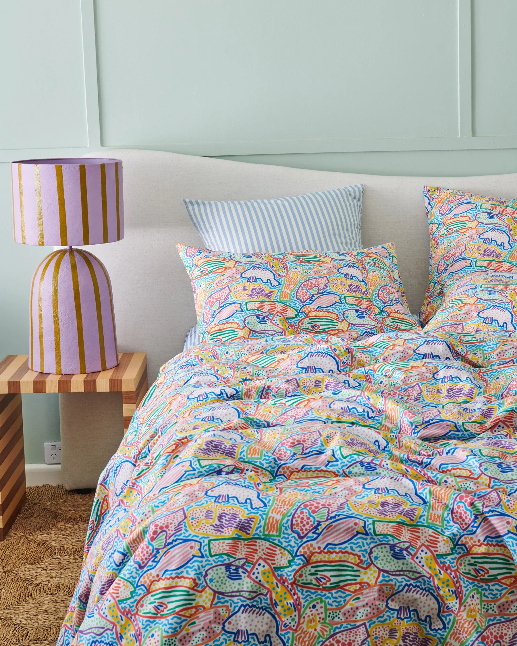 Kip & Co x Ken Done Rainbow Fish Organic Cotton Quilt Cover