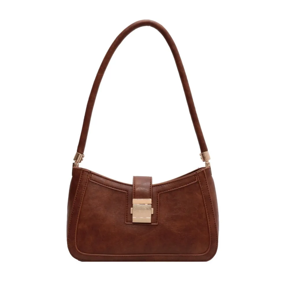 Leather shoulder bag for women