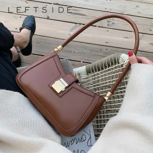 Leather shoulder bag for women