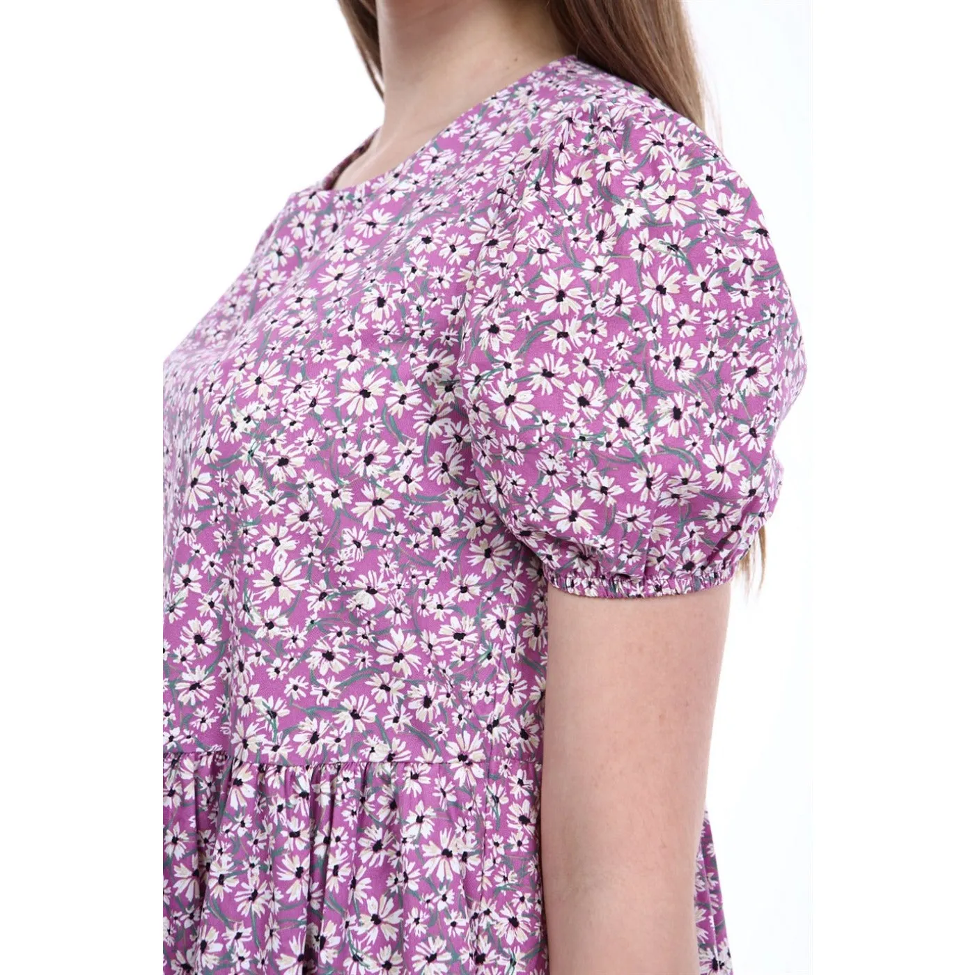 Lilac Floral Poplin Dress