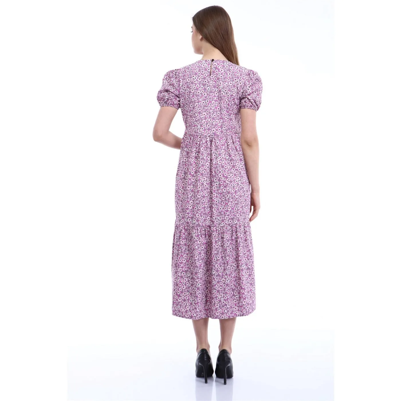 Lilac Floral Poplin Dress