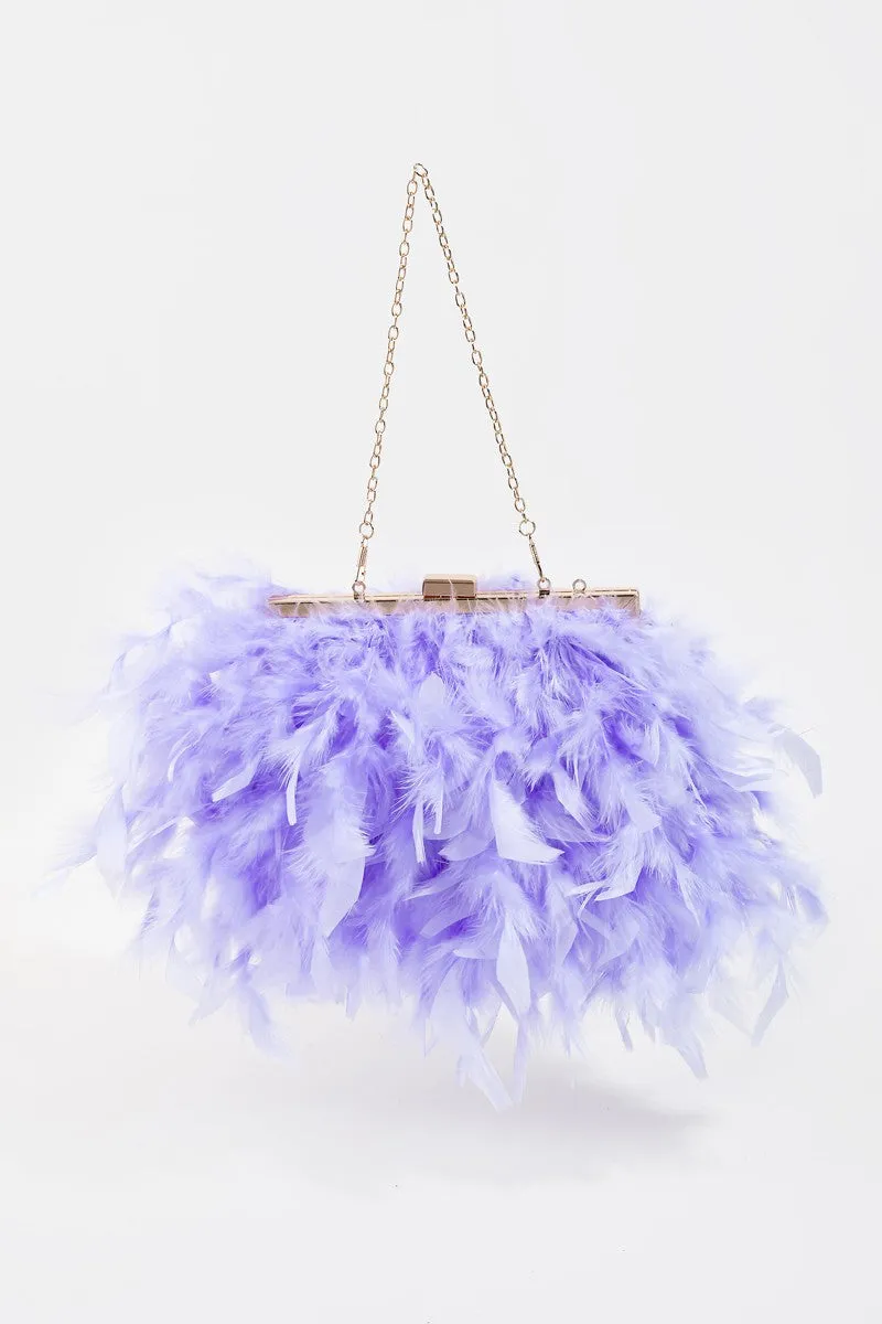 Lovey Feathered Chain Strap Hand Bag *FINAL SALE*