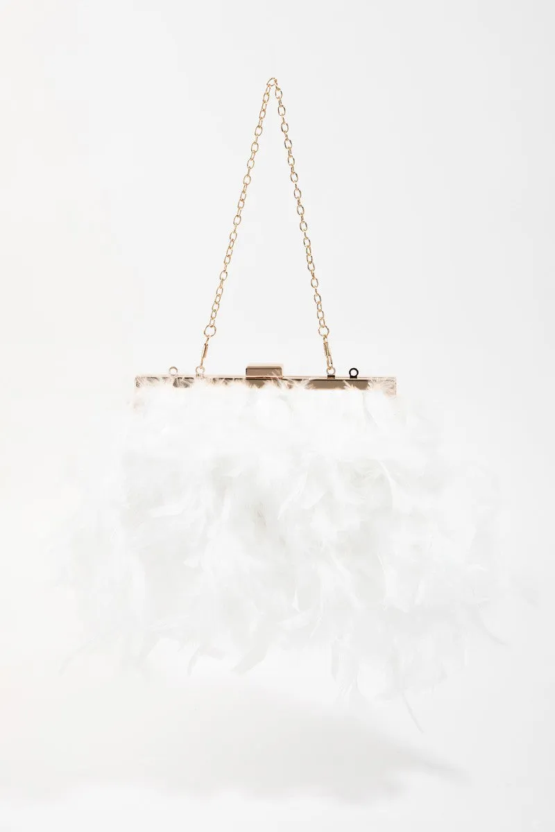 Lovey Feathered Chain Strap Hand Bag *FINAL SALE*