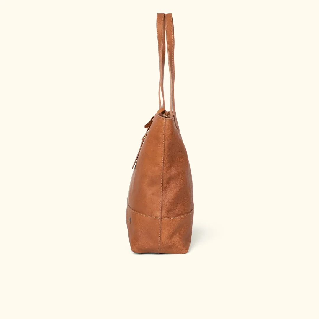 Madison Leather Tote Bag | Saddle Tan