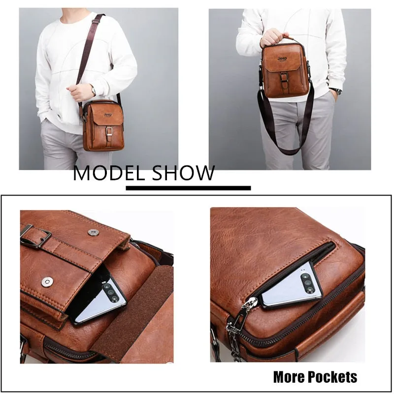 Man's Tote Hand Bag Crossbody Business Casual Daypacks Leather 2020 New Men Fashion Messenger Shoulder