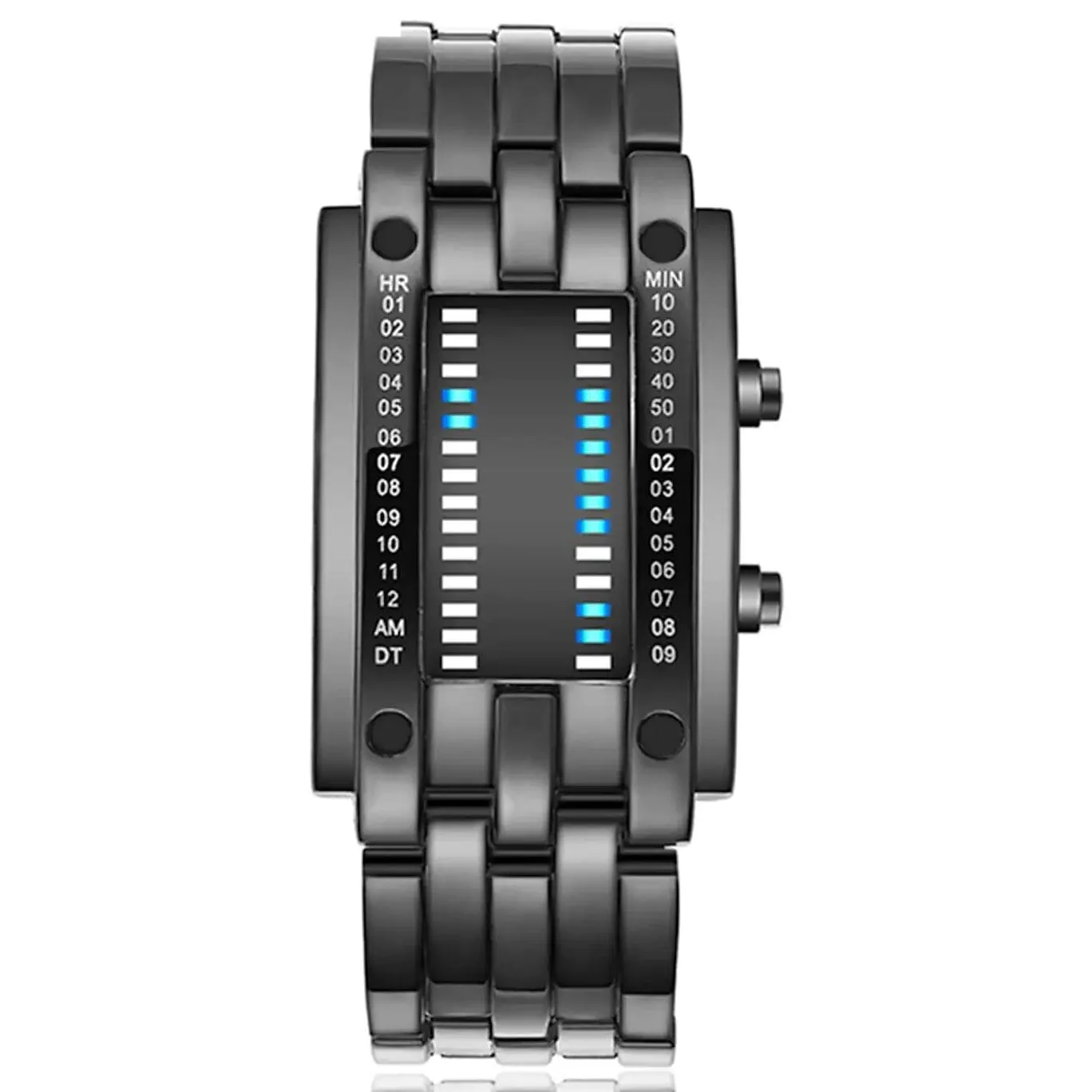 Men LED Light Stainless Steel Sports Watch