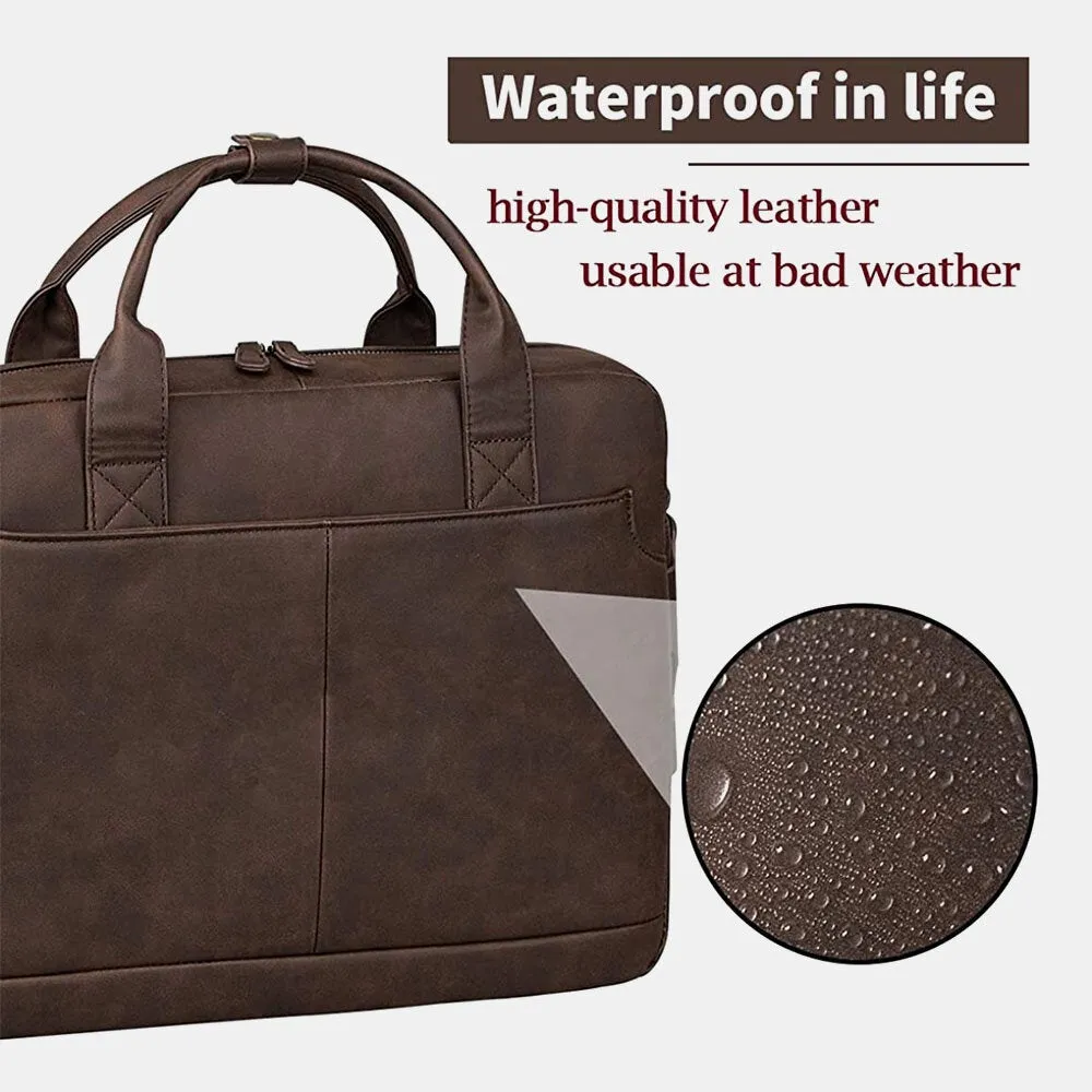 Men Vintage Multifunction Large Capacity 13 Inch Laptop Bags Briefcases Handbag Crossbody Bag Teacher