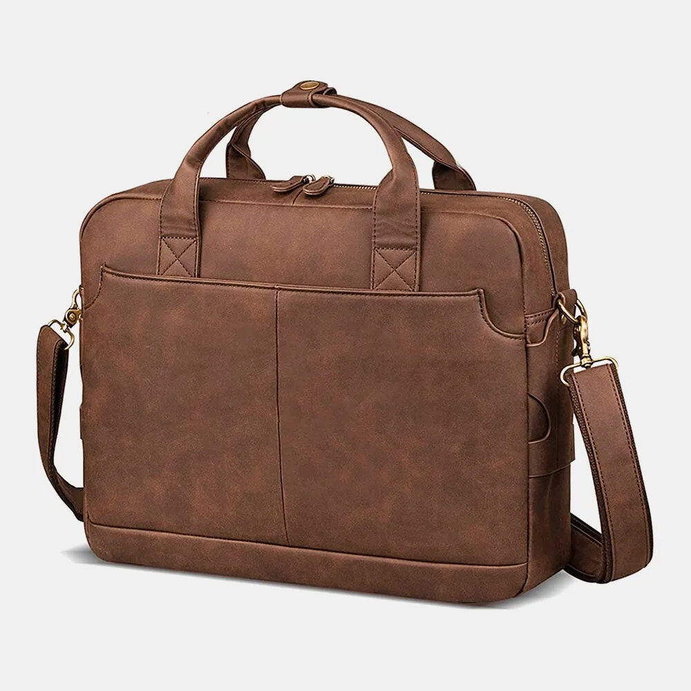 Men Vintage Multifunction Large Capacity 13 Inch Laptop Bags Briefcases Handbag Crossbody Bag Teacher