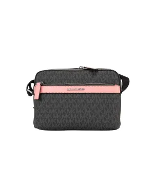 Michael Kors Cooper Small Utility Crossbody - Black Signature/Pink One Size Women