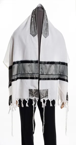 Modern Grey & Black Tallit for Men W21, Bar Mitzvah Tallit Set, Jewish Prayer Shawl, Tallit from Israel, Modern Tallit