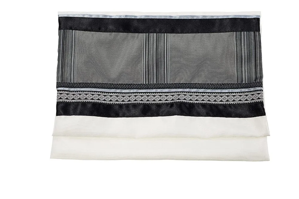 Modern Grey & Black Tallit for Men W21, Bar Mitzvah Tallit Set, Jewish Prayer Shawl, Tallit from Israel, Modern Tallit