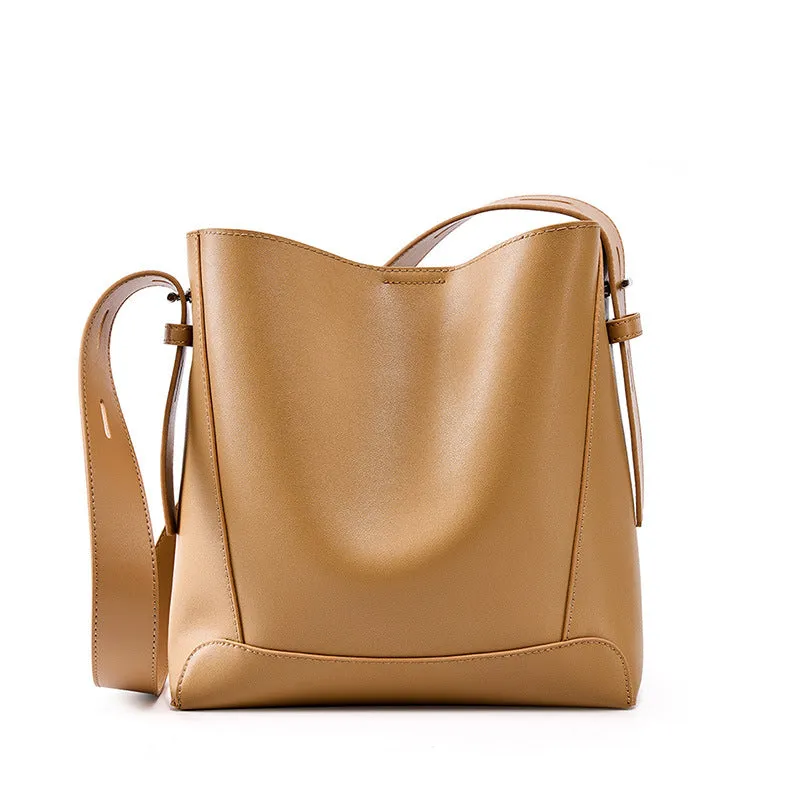 NEW WOMEN'S BAG CROSSBODY BAG VERSATILE LEATHER ONE SHOULDER LARGE CAPACITY COMMUTING BUCKET BAG