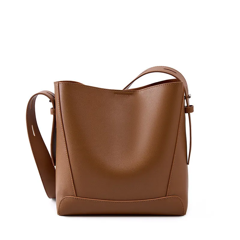 NEW WOMEN'S BAG CROSSBODY BAG VERSATILE LEATHER ONE SHOULDER LARGE CAPACITY COMMUTING BUCKET BAG