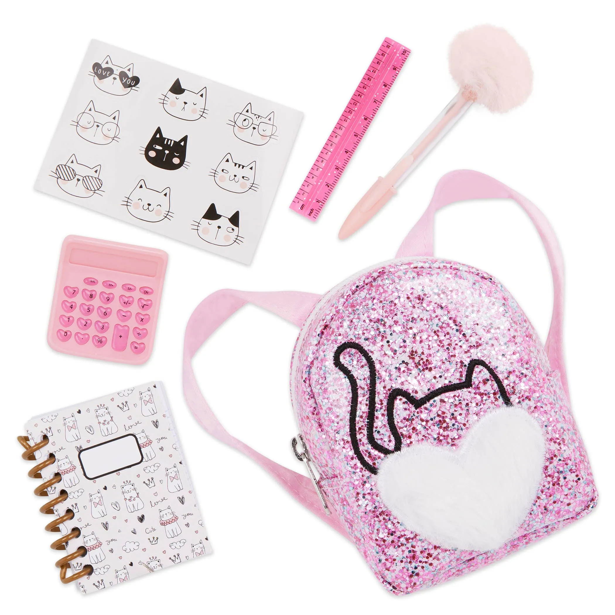 Our Generation Accessory Set Mini Back Bag - Kitty Surprise Backpack