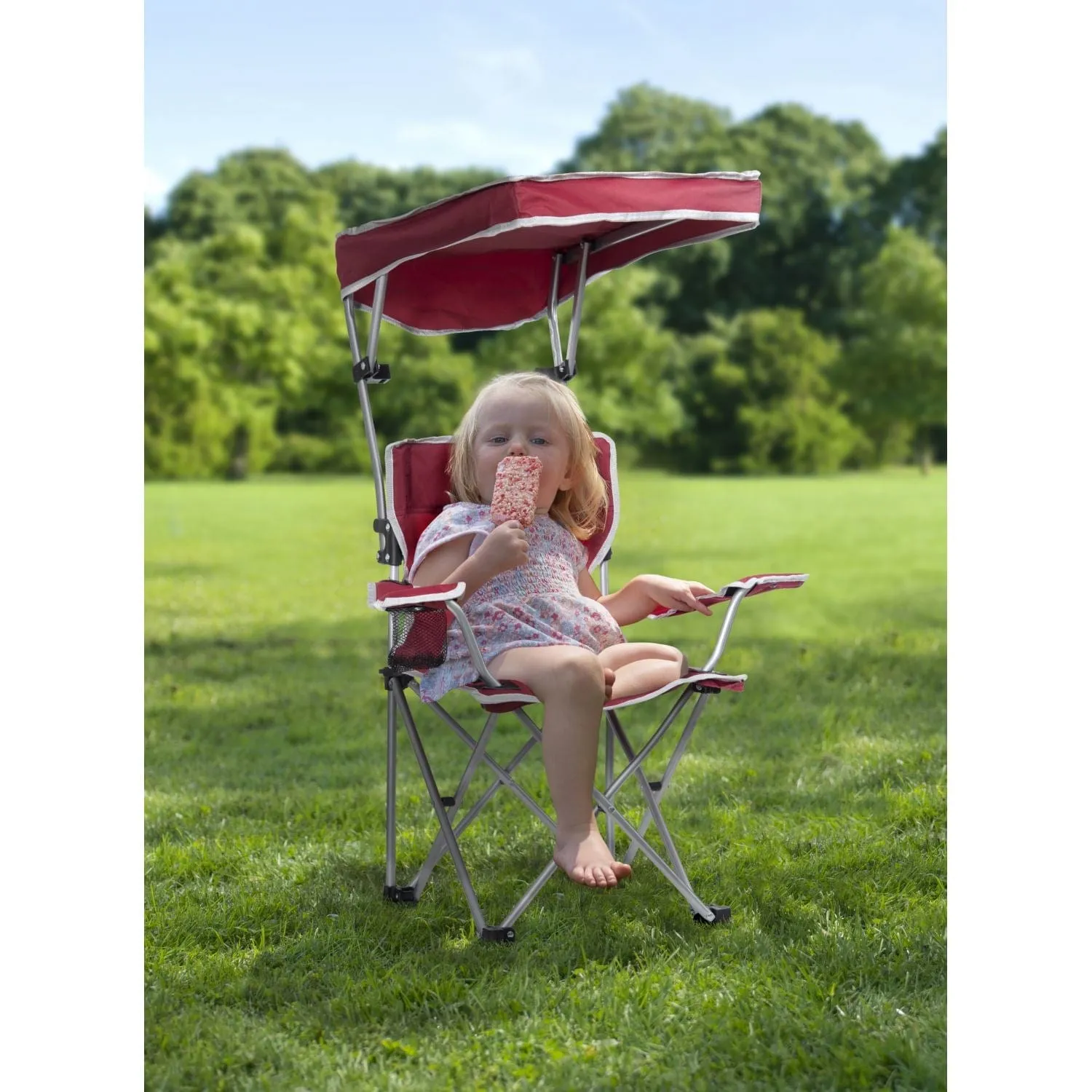 Quik Shade | Kids Shade Folding Chair - Red/Silver