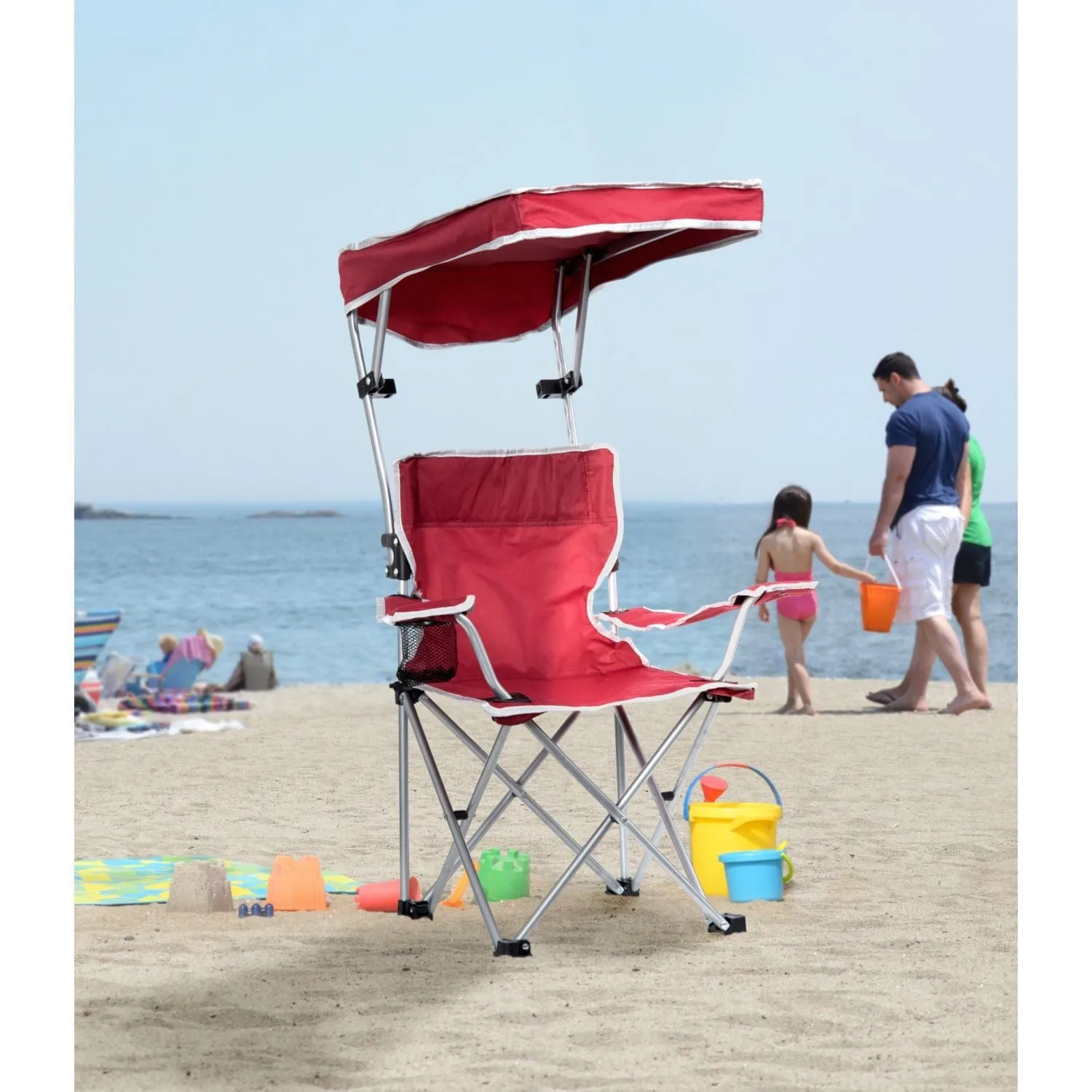 Quik Shade | Kids Shade Folding Chair - Red/Silver