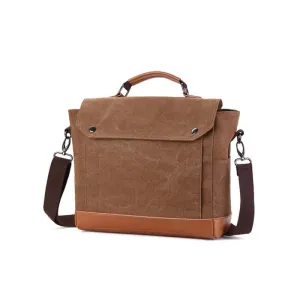 Retro Casual Canvas Messenger Bag: Fits 13.3 Inch Laptop