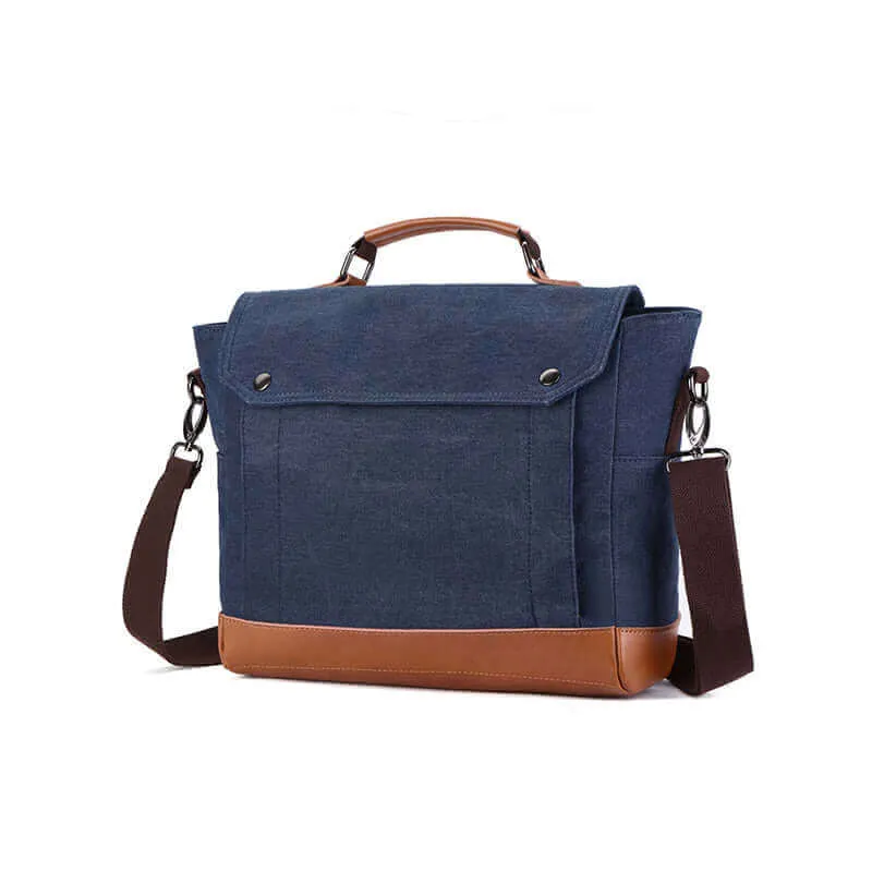 Retro Casual Canvas Messenger Bag: Fits 13.3 Inch Laptop