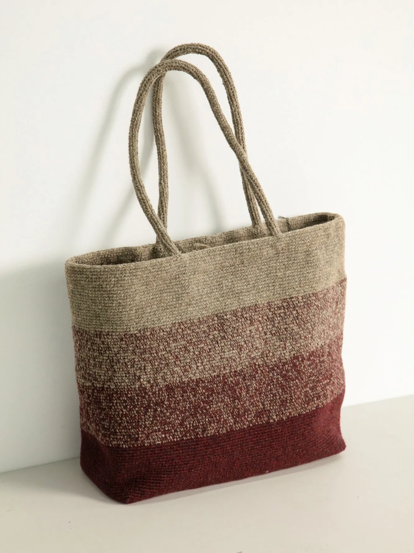 Striped Wool Shoulder Bag - Large