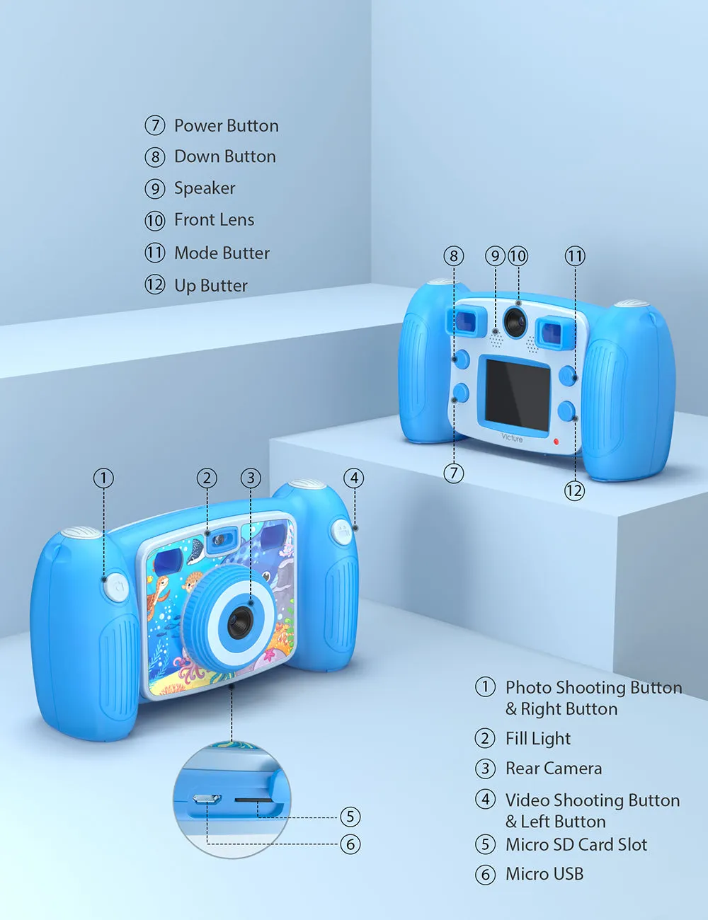 Victure KC400-B Kids Camera