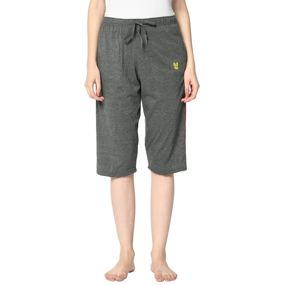 Vimal Jonney Grey 3/4th Capri For Women's