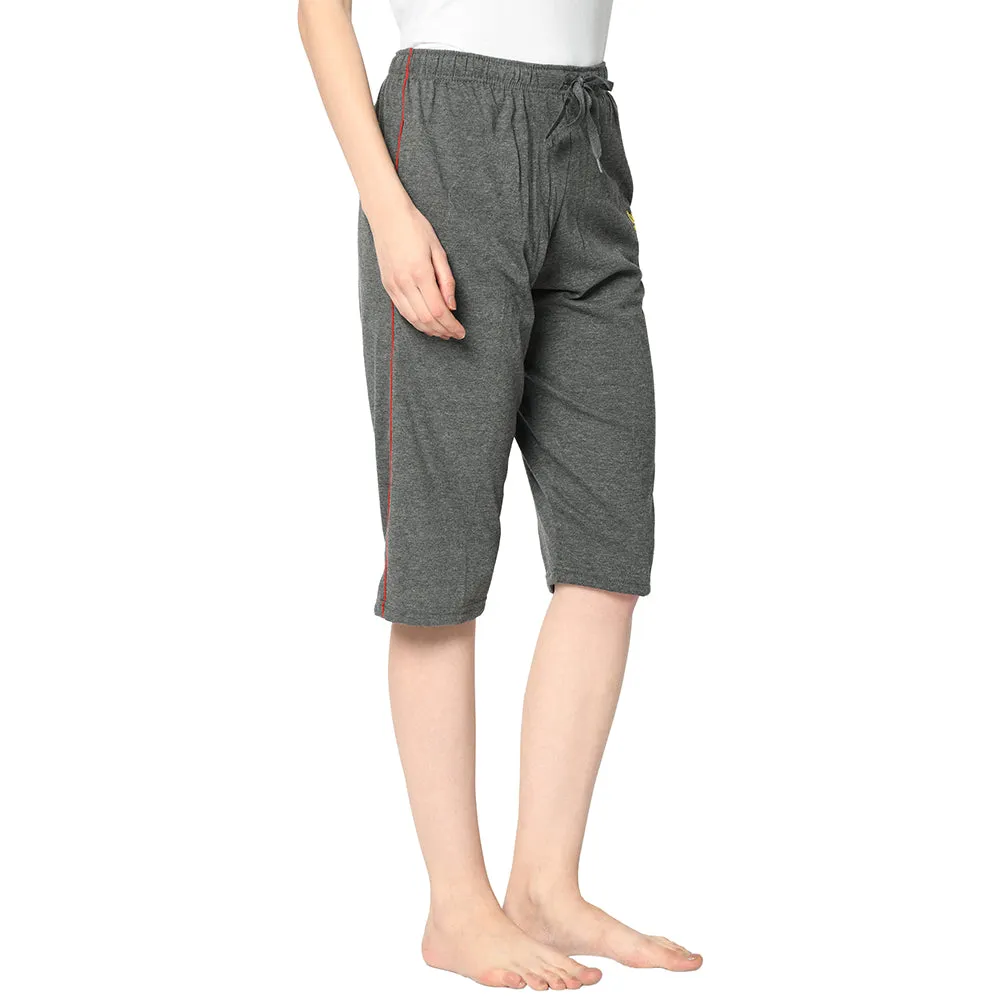 Vimal Jonney Grey 3/4th Capri For Women's