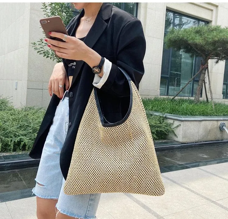 Vintage  Summer Women Durable Weave Straw Beach Bags