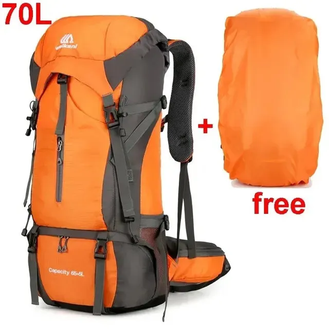 Waterproof Nylon Bag Camping Travel Backpack With Rain Cover Outdoor Hiking Mountaineering Men Shoulder Tactical Military Bags