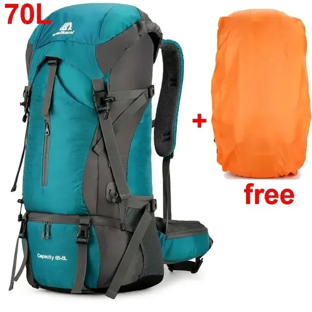 Waterproof Nylon Bag Camping Travel Backpack With Rain Cover Outdoor Hiking Mountaineering Men Shoulder Tactical Military Bags