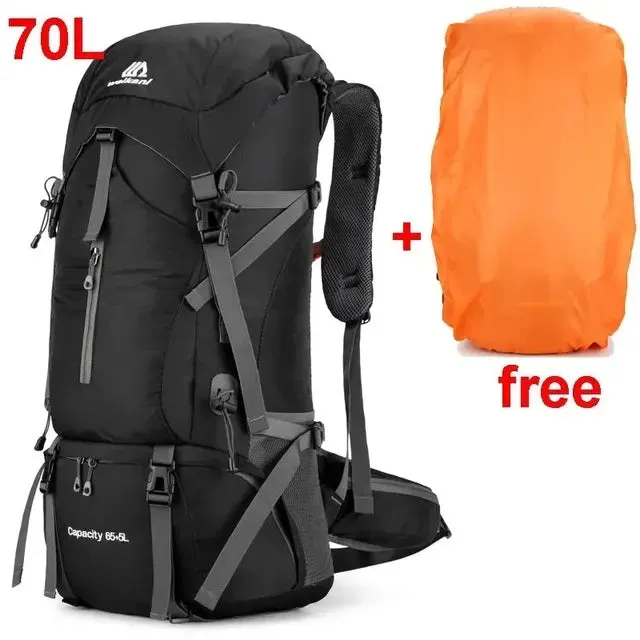 Waterproof Nylon Bag Camping Travel Backpack With Rain Cover Outdoor Hiking Mountaineering Men Shoulder Tactical Military Bags