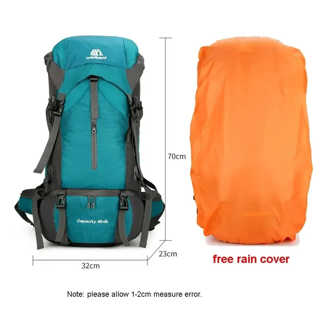 Waterproof Nylon Bag Camping Travel Backpack With Rain Cover Outdoor Hiking Mountaineering Men Shoulder Tactical Military Bags