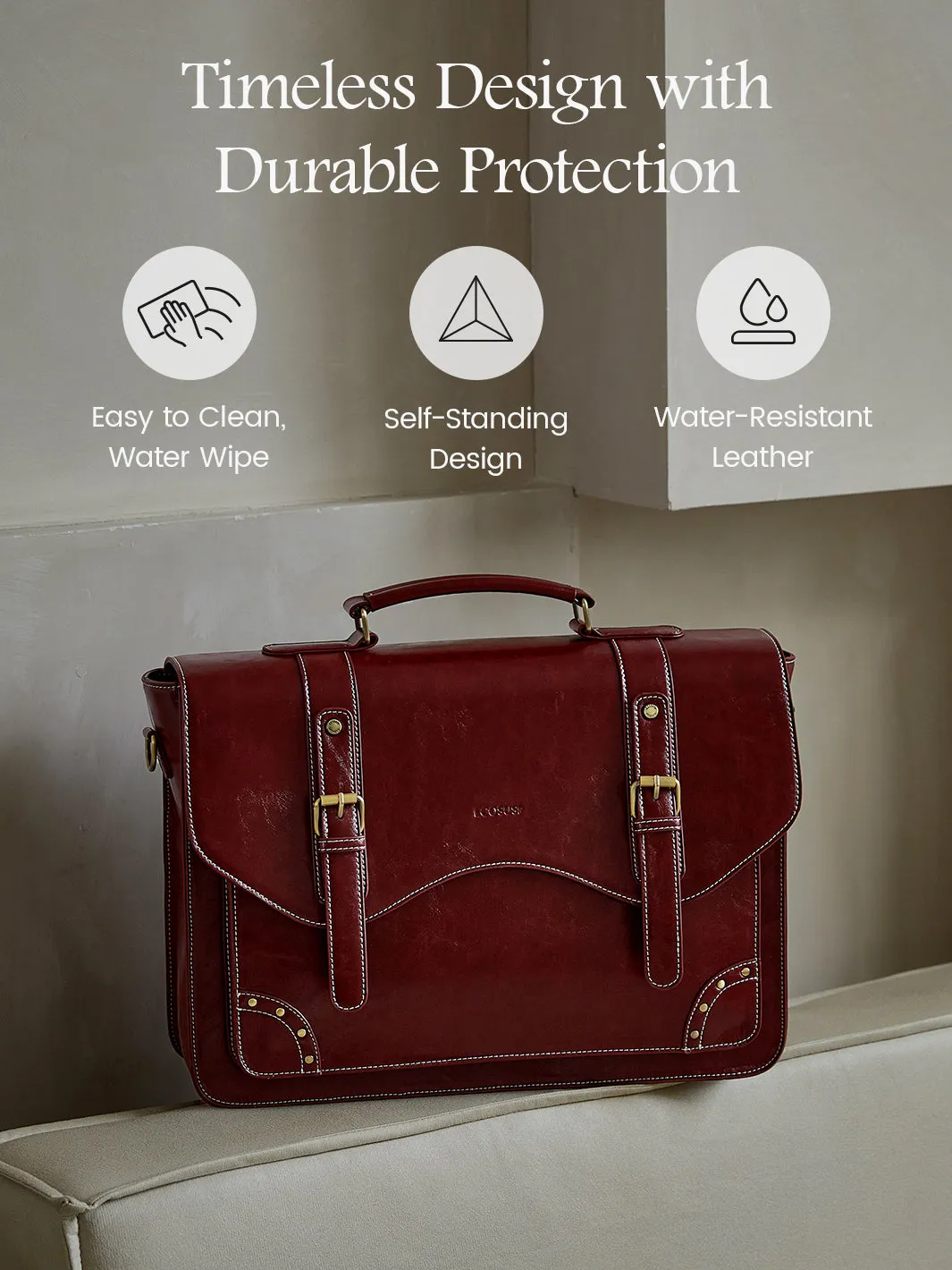 Wilder Vintage Rivet 15.6-Inch Briefcase