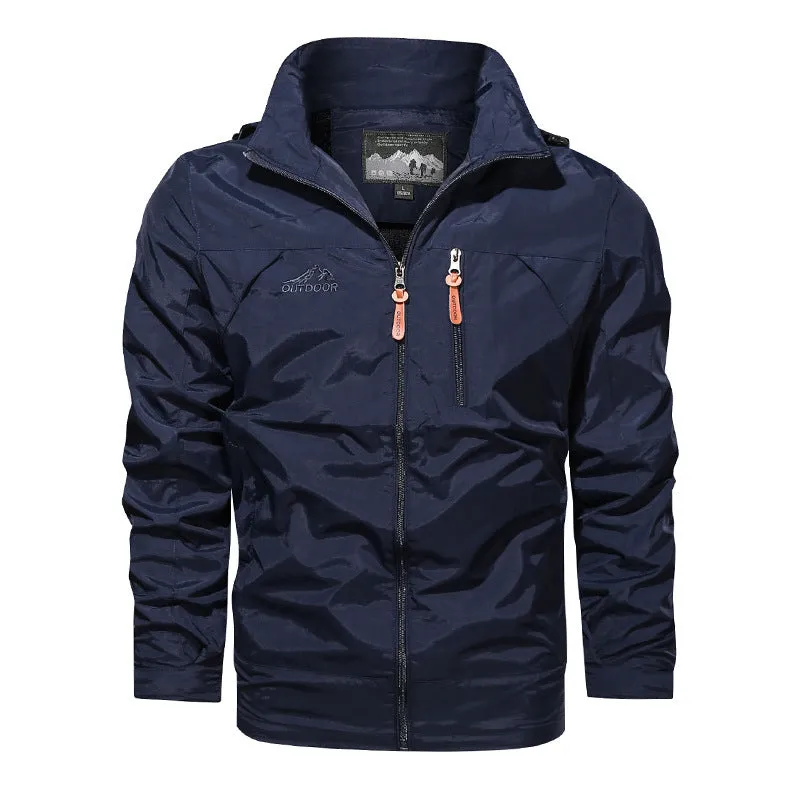 WINDPROOF AND WATERPROOF OUTDOOR HOODED JACKET FOR MEN