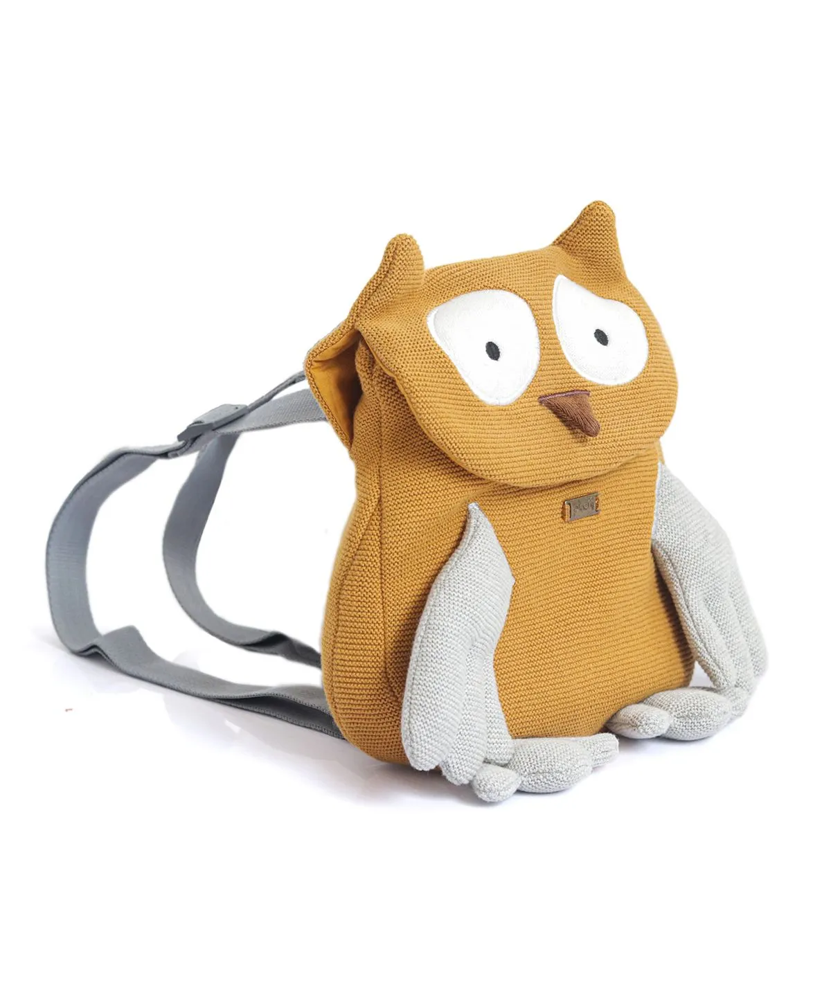 Wise Mr.Owl Kids Carry Bag in Mustard & Vanilla Grey Color