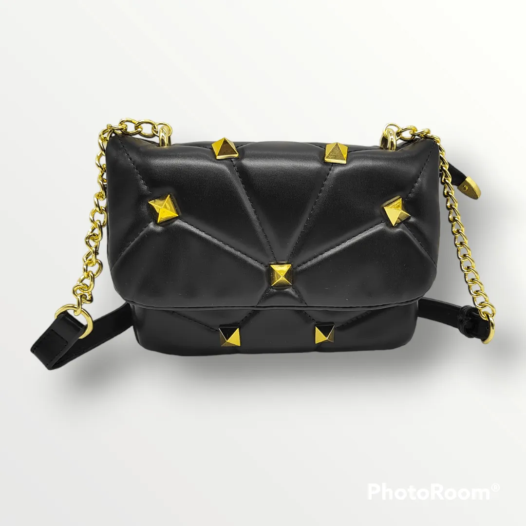 Women Bag - Golden - Capitone- Black