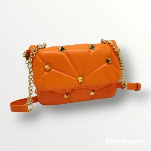 Women Bag - Golden - Capitone- Orange