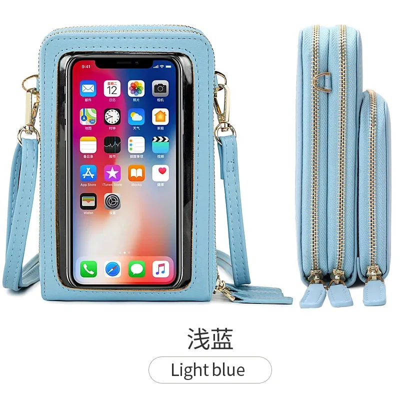 women hand bags Transparent Touch screen mini mobile phone bags purse Small shoulder cross body bags women handbags