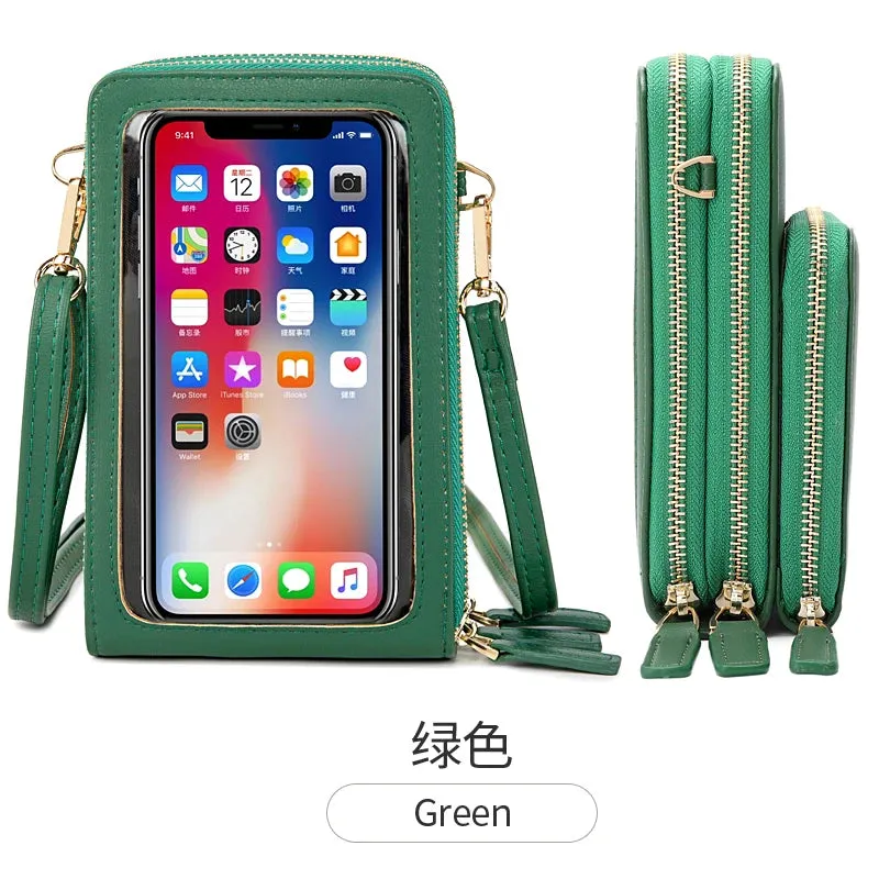 women hand bags Transparent Touch screen mini mobile phone bags purse Small shoulder cross body bags women handbags