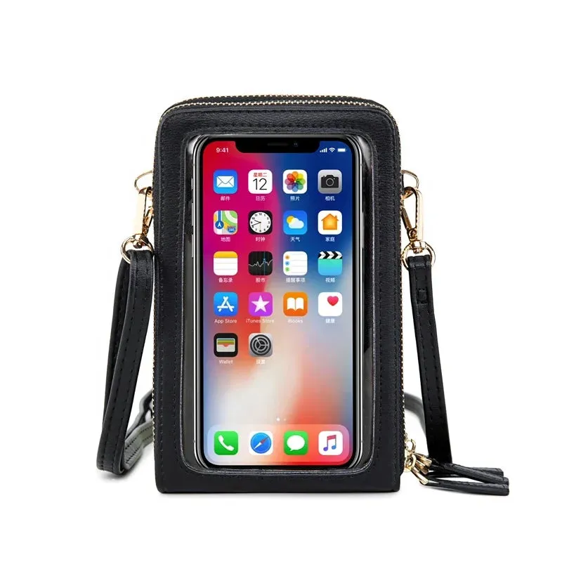 women hand bags Transparent Touch screen mini mobile phone bags purse Small shoulder cross body bags women handbags