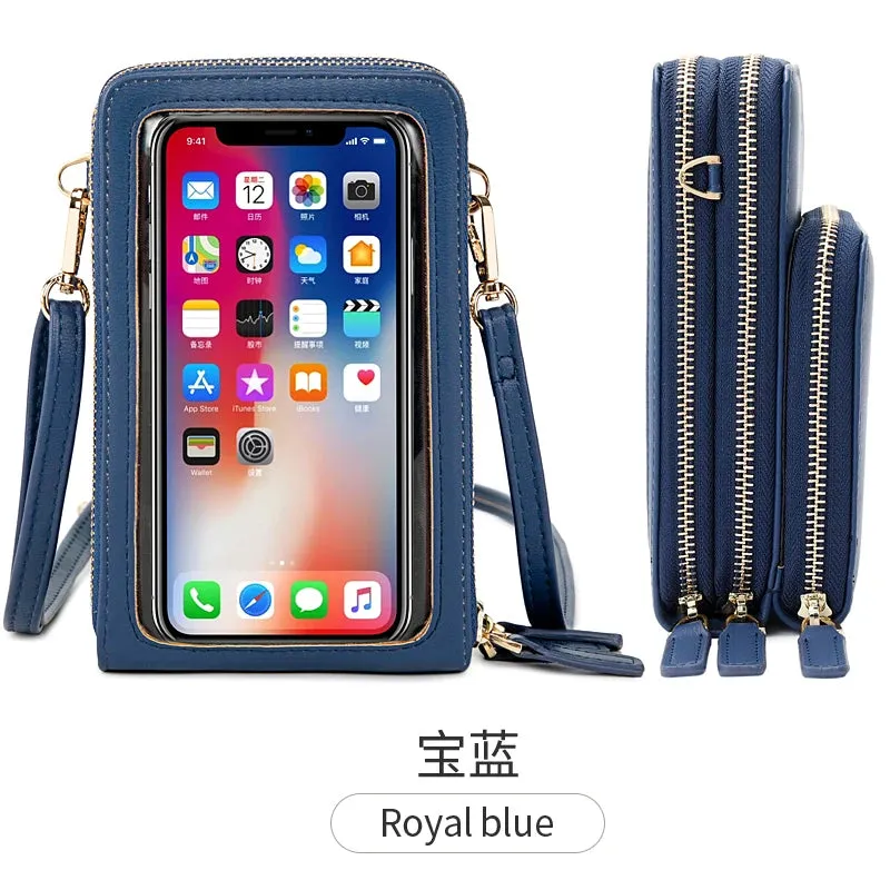 women hand bags Transparent Touch screen mini mobile phone bags purse Small shoulder cross body bags women handbags