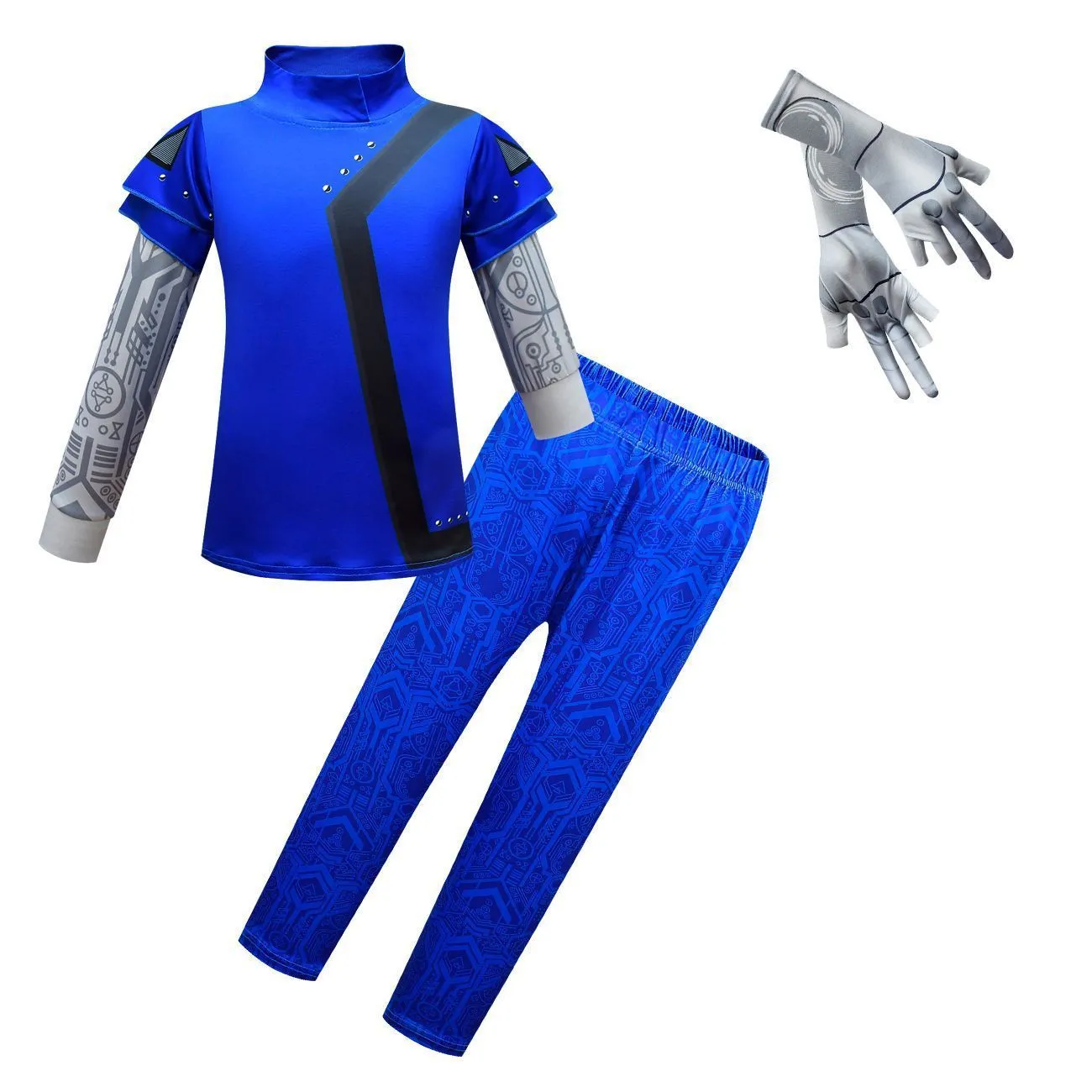 Zombies 3 Blue Cosplay two piece set Costume Bodysuit Outfits for kids