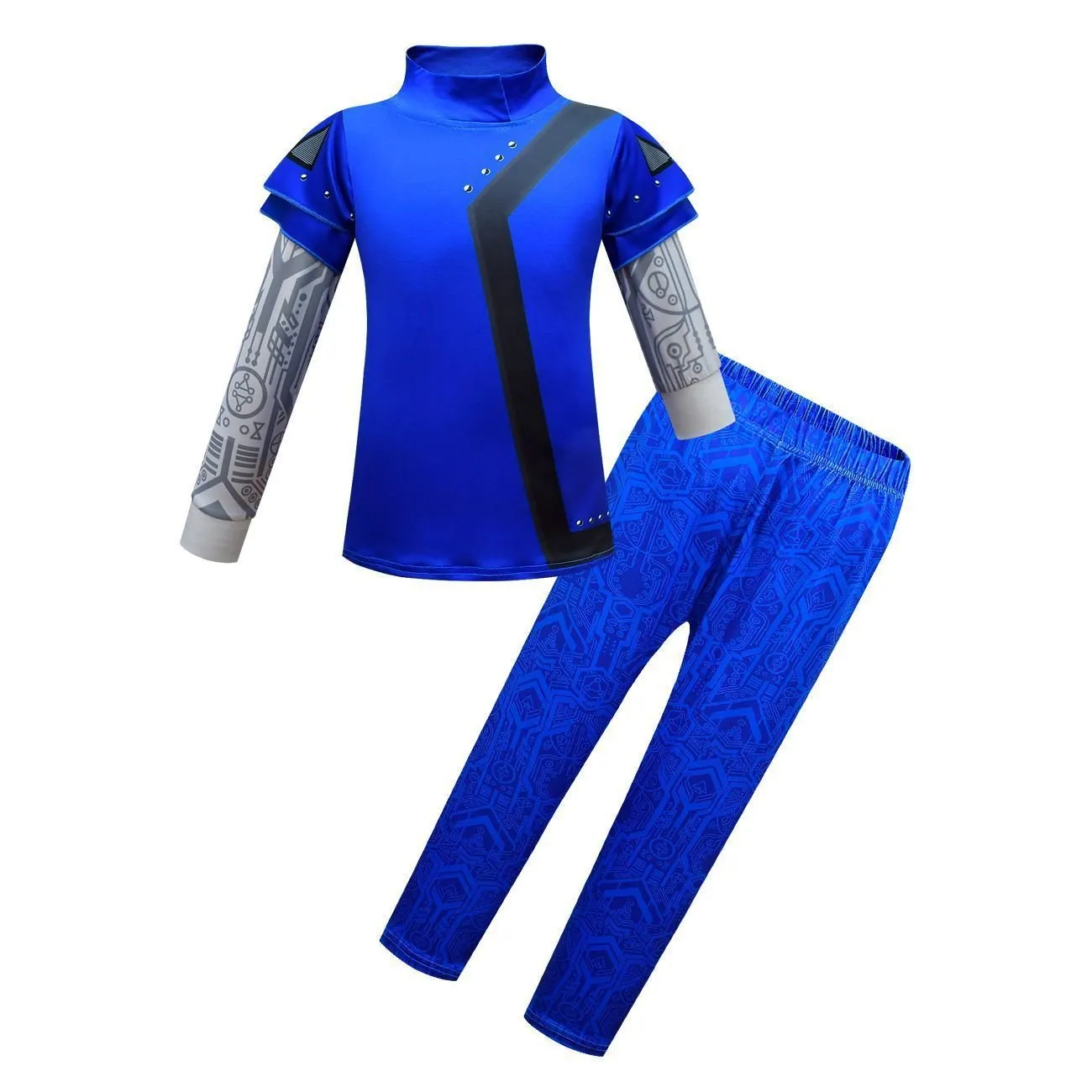 Zombies 3 Blue Cosplay two piece set Costume Bodysuit Outfits for kids